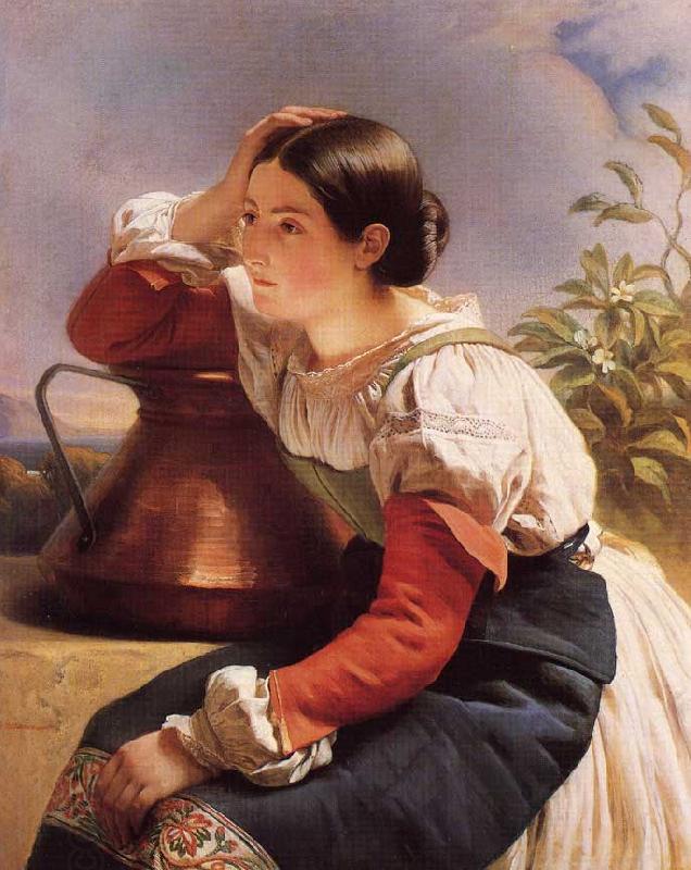 Franz Xaver Winterhalter Young Italian Girl by the Well China oil painting art
